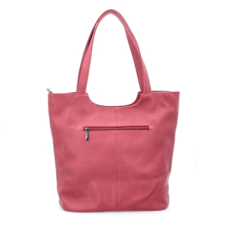 Velká shopper kabelka z měkčí syntetické kůže Tangerin materiál syntetická kůže zapínání na zip barva červená velikost velká 8010 CV Zezadu