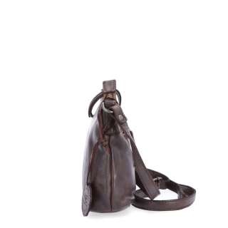Praktická kožená crossbody na každý den Noelia Bolger materiál kůže zapínání na zip barva hnědá velikost malá NB 2406 H Z boku