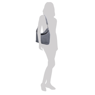 Originální hobo bag Carmelo materiál syntetická kůže zapínání na zip barva béžová velikost střední 4304 K Na postavě
