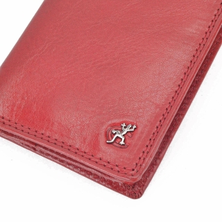 Praktická kožená dokladovka Cosset materiál kůže zapínání Bez zapínání barva červená velikost malá 4424 Komodo CV Logo