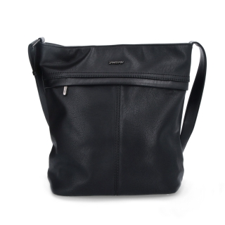 Velká crossbody kabelka z měkké syntetické kůže Tangerin materiál syntetická kůže zapínání na zip barva černá velikost velká 8001 C Zepředu