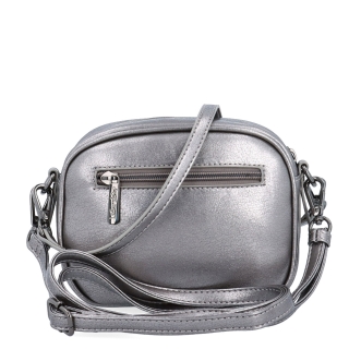Malá crossbody kabelka s odnímatelným popruhem Le Sands materiál syntetická kůže zapínání na zip barva metalická velikost malá 4370 TI Zezadu