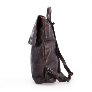 Kožený batoh s klopou ve vintage stylu Noelia Bolger materiál kůže zapínání na zip barva hnědá velikost střední NB 2014 H Z boku