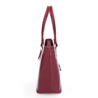 Shopper kabelka přes rameno Noelia Bolger materiál kůže zapínání na zip barva červená velikost velká NB 0047 TCV Z boku
