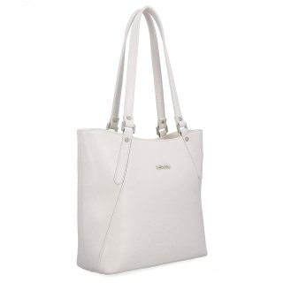 Prostorná shopper kabelka přes rameno LeSands materiál syntetická kůže zapínání na zip barva béžová velikost velká 7703 BE
