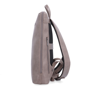 Batoh na notebook s městským vzhledem LeSands materiál syntetická kůže zapínání na zip barva taupe velikost velká 7735 T Z boku