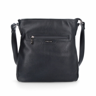 Crossbody kabelka s vnějšími kapsami Tangerin materiál syntetická kůže zapínání na zip barva černá velikost střední 8008 C Zepředu
