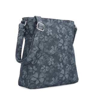 Crossbody kabelka s jemným květinovým vzorem Carmelo materiál syntetická kůže zapínání na zip barva černá velikost střední 4601 C