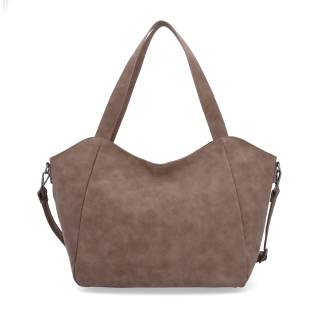 Velká kabelka na rameno s crossbody popruhem Tangerin materiál syntetická kůže zapínání na zip barva hnědá velikost velká 1120 H Zepředu