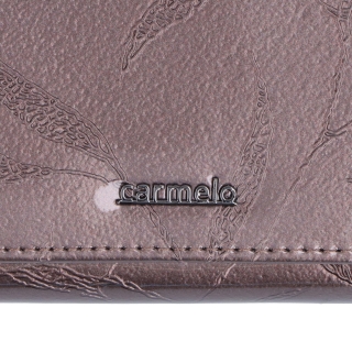 Elegantní lakovaná kožená peněženka Carmelo materiál kůže zapínání na zip barva taupe velikost malá 2105 L T Logo