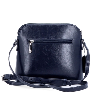 Elegantní kožená crossbody k šatům i saku Noelia Bolger materiál kůže zapínání na zip barva modrá velikost malá NB 0078 TM Zezadu