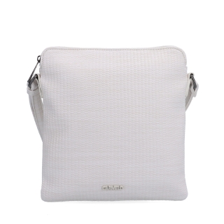 Minimalistická crossbody kabelka s jemným vzorem Carmelo materiál syntetická kůže zapínání na zip barva béžová velikost malá 4397 K Zepředu
