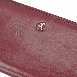 Kožená peněženka penál Cosset materiál kůže zapínání na zip barva vínová velikost velká 4401 Komodo BO Logo
