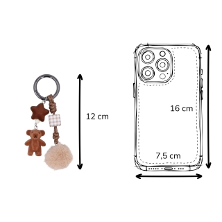 Přívěsek s medvídkem a bambulkou Indee materiál plyš barva multicolor D035