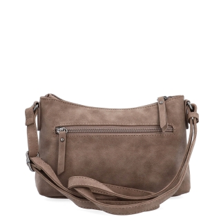 Malá elegantní crossbody kabelka Tangerin materiál syntetická kůže zapínání na zip barva hnědá velikost malá 1109 H Zezadu