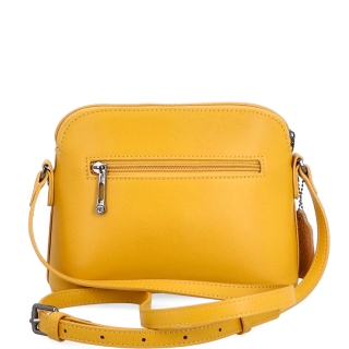 Kožená kabelka crossbody Noelia Bolger Noelia Bolger materiál kůže zapínání na zip barva žlutá velikost malá NB 0096 ZLU Zezadu