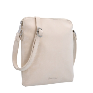 Menší crossbody kabelka z hebkého materiálu Tangerin materiál syntetická kůže zapínání na zip barva béžová velikost malá 7017 BE