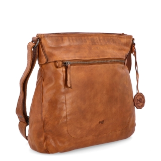 Vintage kožená crossbody kabelka Noelia Bolger materiál kůže zapínání na zip barva koňaková velikost střední NB 2004 KO