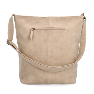 Praktická crossbody kabelka ze syntetického materiálu Tangerin materiál syntetická kůže zapínání na zip barva béžová velikost velká 1108 BE Zezadu