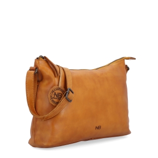Dámská kožená crossbody kabelka Noelia Bolger materiál kůže zapínání na zip barva žlutá velikost střední NB 2430 ZLU