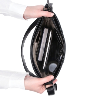 Crossbody kabelka Tangerin materiál syntetická kůže zapínání na zip barva růžová velikost střední 8004 LI Vnitřek
