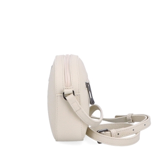 Malá kožená crossbody kabelka s kapsou na zip Noelia Bolger materiál kůže zapínání na zip barva béžová velikost malá NB 3013 K Z boku