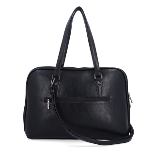 Dámská taška na notebook s crossbody popruhem Le Sands materiál syntetická kůže zapínání na zip barva černá velikost velká 7728 C Zezadu