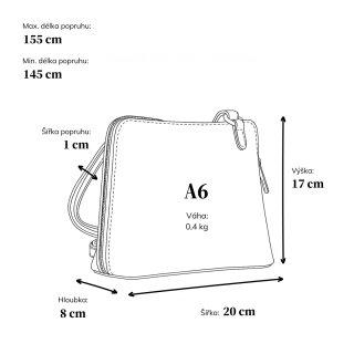 Kožená crossbody kabelka s promyšleným členěním Noelia Bolger materiál kůže zapínání na zip barva červená velikost malá NB 0115 TCV Rozměry