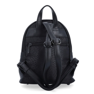 Malý nylonový batůžek pro ženy Carmelo materiál nylon zapínání na zip barva černá velikost malá 6604 C LE Zezadu