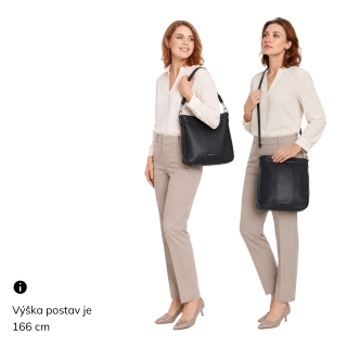 Kabelka s odepínacím popruhem a uchem Tangerin materiál syntetická kůže zapínání na zip barva černá velikost střední 8048 C Na postavě
