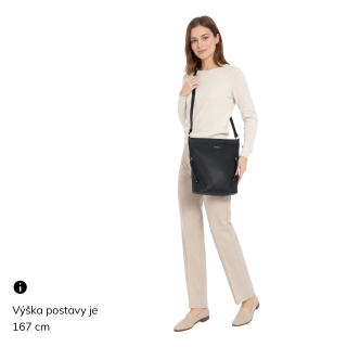 Crossbody kabelka s ozdobnými zipy Tangerin materiál syntetická kůže zapínání na zip barva zelená velikost střední 8050 TZE Na postavě