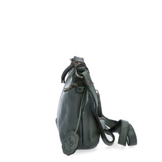 Praktická kožená crossbody na každý den Noelia Bolger materiál kůže zapínání na zip barva zelená velikost malá NB 2406 ZE Z boku
