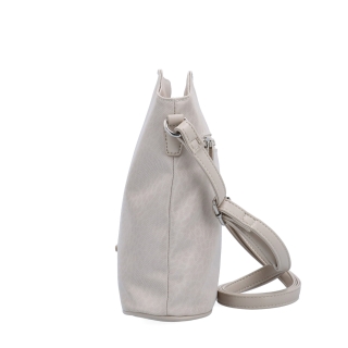 Praktická crossbody kabelka s extra kapsou Carmelo materiál nylon zapínání na zip barva béžová velikost malá 6607 BE LE Z boku