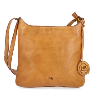 Kožená crossbody kabelka pro každý den Noelia Bolger materiál kůže zapínání na zip barva žlutá velikost malá NB 2404 ZLU Zepředu