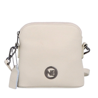 Malá kožená crossbody kabelka Noelia Bolger materiál kůže zapínání na zip barva béžová velikost malá NB 3017 K Zepředu