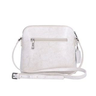 Elegantní kožená crossbody k šatům i saku Noelia Bolger materiál kůže zapínání na zip barva bílá velikost malá NB 0078 OW Zezadu
