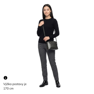 Malá crossbody kabelka s odnímatelným řetízkem Le Sands materiál syntetická kůže zapínání na zip barva metalická velikost malá 4610 TI Na postavě