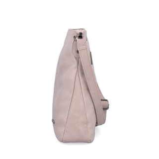 Crossbody kabelka s jednoduchým prošíváním Tangerin materiál syntetická kůže zapínání na zip barva růžová velikost střední 8003 LI Z boku