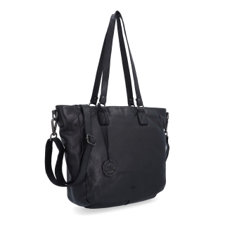 Prostorná shopper kabelka z pravé kůže Noelia Bolger materiál kůže zapínání na zip barva černá velikost střední NB 2427 C