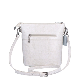 Elegantní kožená crossbody s řetízkem Noelia Bolger materiál kůže zapínání na zip barva bílá velikost malá NB 0048 OW Zezadu