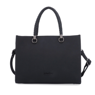 Dámská kabelka s odnímatelným crossbody popruhem Le Sands materiál syntetická kůže zapínání na zip barva černá velikost střední 4648 C Zepředu