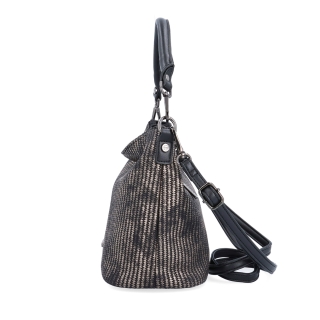 Stylová crossbody kabelka s originálním vzorem Carmelo materiál syntetická kůže zapínání na zip barva metalická velikost malá 4380 BR Z boku