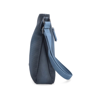 Střední jednoduchá crossbody kabelka Indee materiál syntetická kůže zapínání na zip barva modrá velikost střední 6317 M Z boku