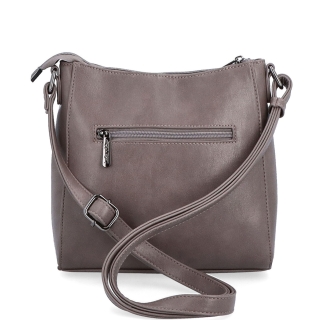 Minimalistická crossbody kabelka do města Le Sands materiál syntetická kůže zapínání na zip barva taupe velikost malá 7706 T Zezadu
