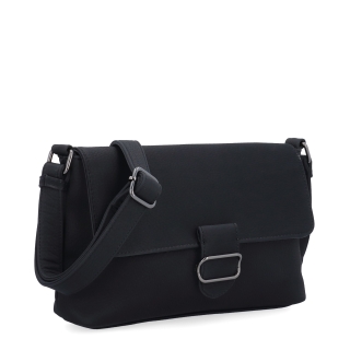 Elegantní crossbody kabelka s klopou Le Sands materiál syntetická kůže zapínání s klopou barva černá velikost malá 4652 C