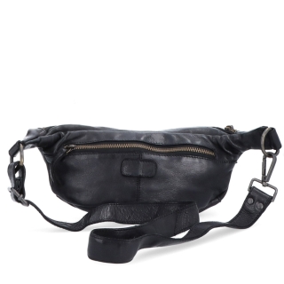 Moderní kožená crossbody ledvinka Noelia Bolger materiál kůže zapínání na zip barva černá velikost malá NB 2402 C Zezadu