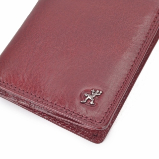 Praktická kožená dokladovka Cosset materiál kůže zapínání Bez zapínání barva vínová velikost malá 4424 Komodo BO Logo