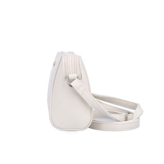Menší crossbody kabelka se dvěma kapsami Le Sands materiál syntetická kůže zapínání na zip barva béžová velikost malá 7716 BE Z boku