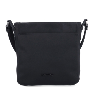 Praktická crossbody kabelka s přední kapsou Le Sands materiál syntetická kůže zapínání na zip barva černá velikost střední 4653 C Zepředu