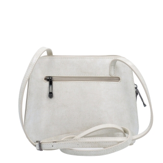 Kožená crossbody kabelka s promyšleným členěním Noelia Bolger materiál kůže zapínání na zip barva bílá velikost malá NB 0115 OW Zezadu